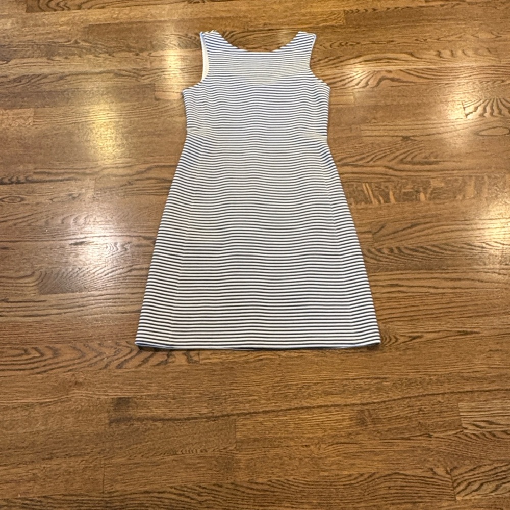 Theory Striped Sleeveless tank Dress in White and Navy, P (XS)